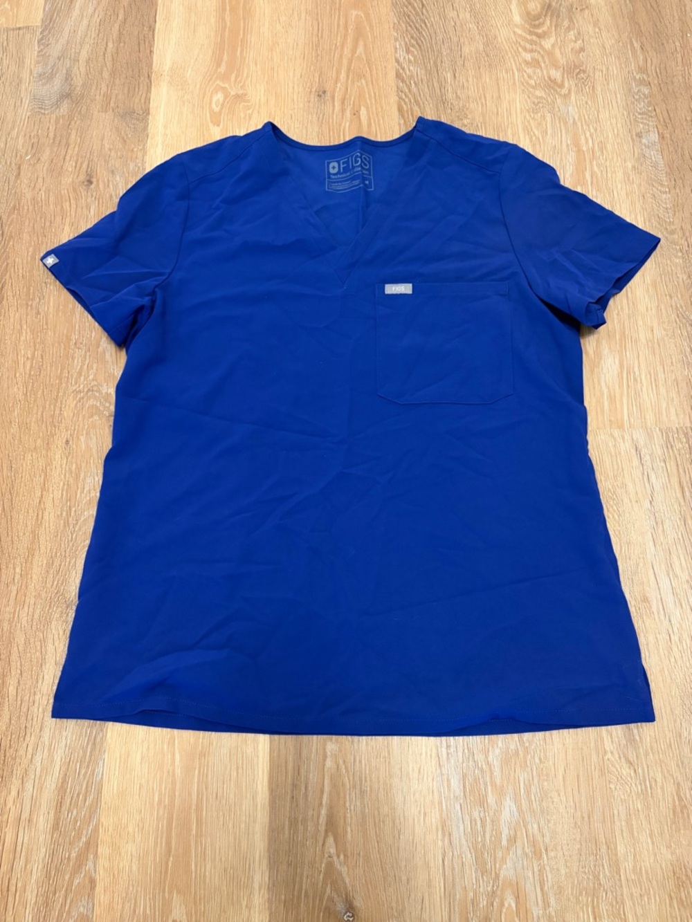 Figs Catarina Blue V-Neck Scrub Top Medium Nurse Doctor Hospital